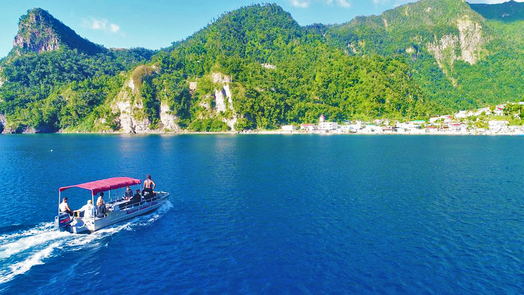 The Scott’s Head Marine Reserve is located on the southwest corner of Dominica, with calm waters protected from prevailing wind and waves.