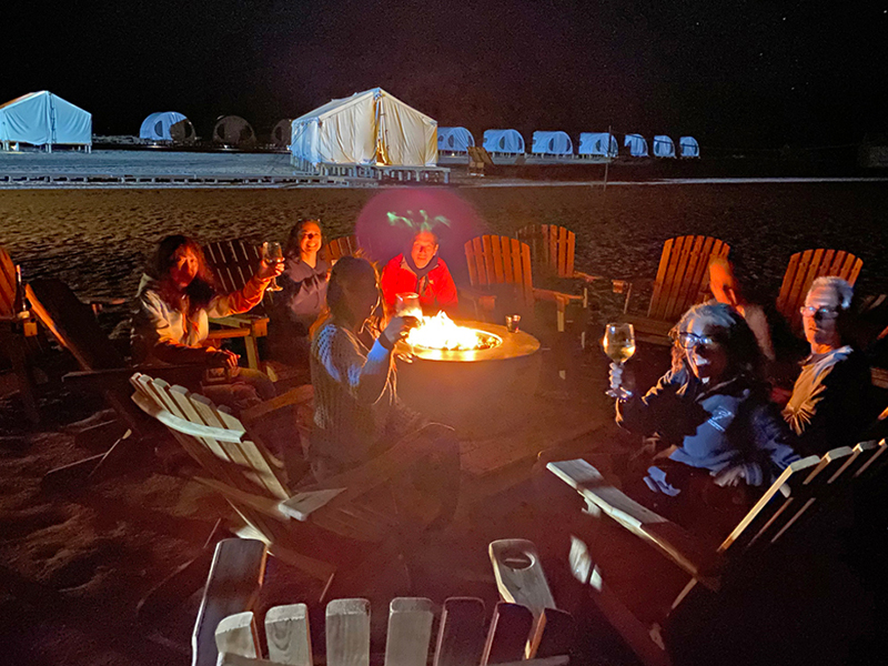 Evening campfires were about swapping stories and hanging out under the stars.