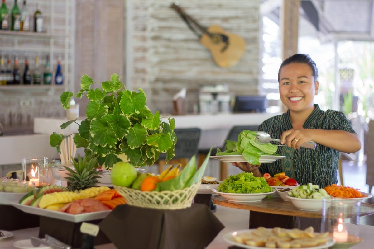 The culinary team at the resort uses fresh local ingredients to create a diverse and savory menu.
