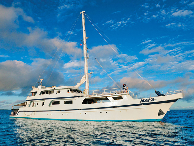 The Nai'a is a purpose-built expedition yacht designed for stability, comfort and self-sufficiency.
