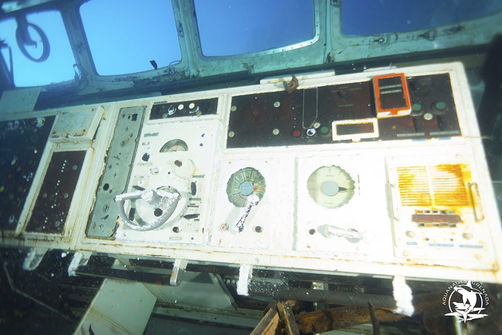 The wheelhouse of the Anita, shortly after sinking. Over time, this area will be coated in a coral and sponge growth.