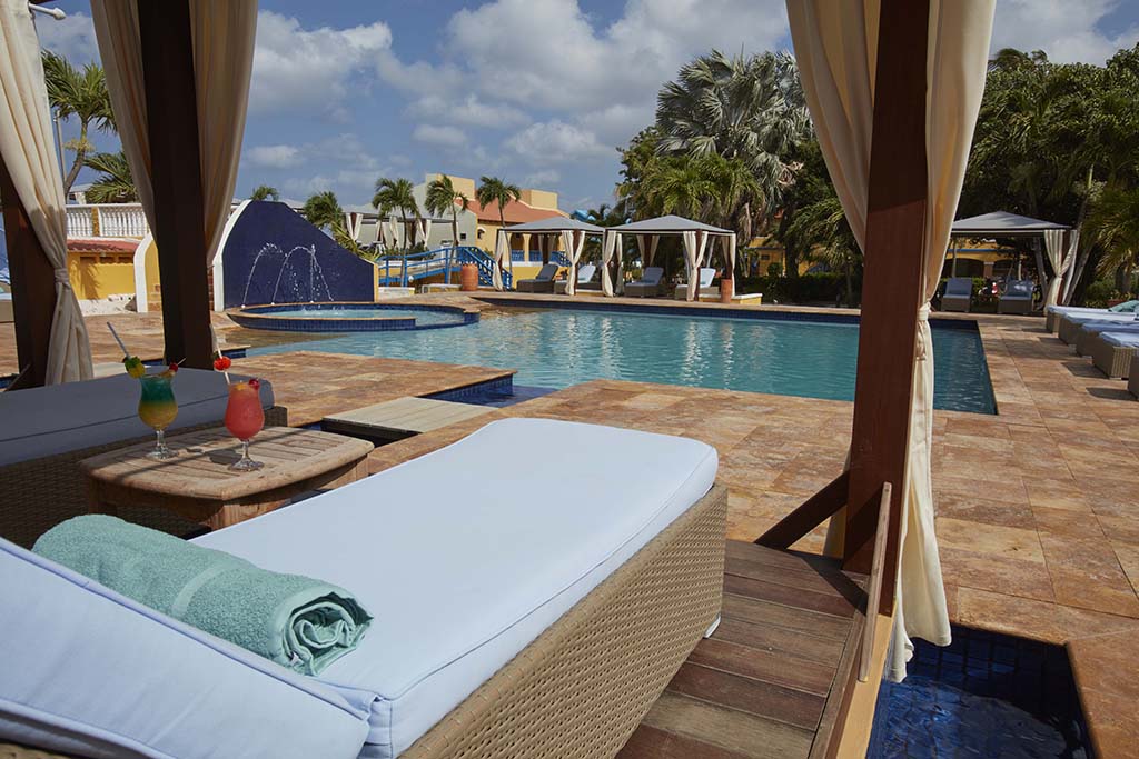 oth pools at Divi Flamingo were upgraded during the recent property-wide renovation, and are now fitted with mineral-based purification systems.