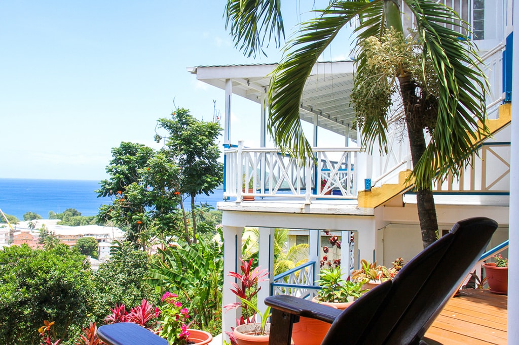 Terraces provide sweeping views of the Caribbean and are a favorite place to relax after a day of island adventures or diving.