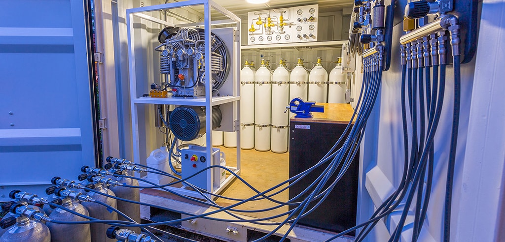 The state-of-the-art dive center stocks a full complement of equipment.