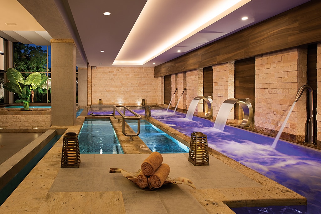 The Spa by Pevonia includes a state-of-the-art hydrotherapy room, with water elements that sooth, massage and refresh.