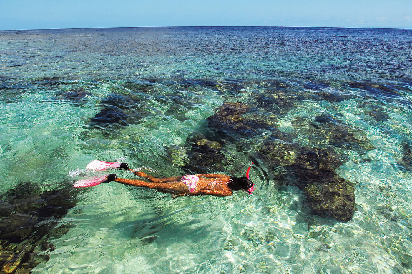The lagoon at Anthony's Key has a number of shallow areas that are ideal for snorkelers.