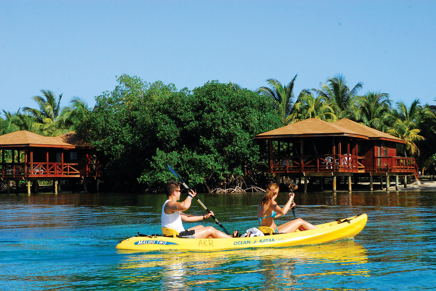 Kayak excursions are an enjoyable way to spend surface intervals.