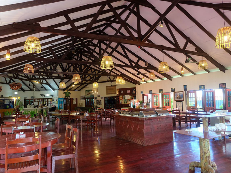 The resort's dining halls serves a mix of local and international favorites.