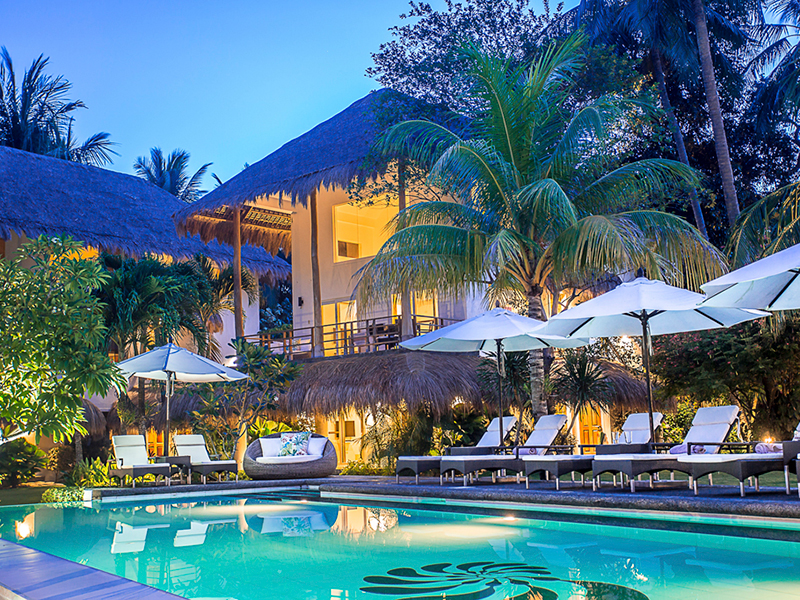 Suites and Penthouses overlook the resort pool.