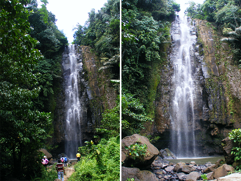 Tunan Waterfall can be reached with a short hike.