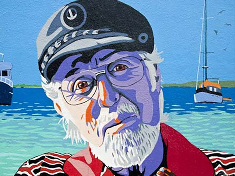 Captain Don became the subject of a storefront mural in Bonaire's capital.