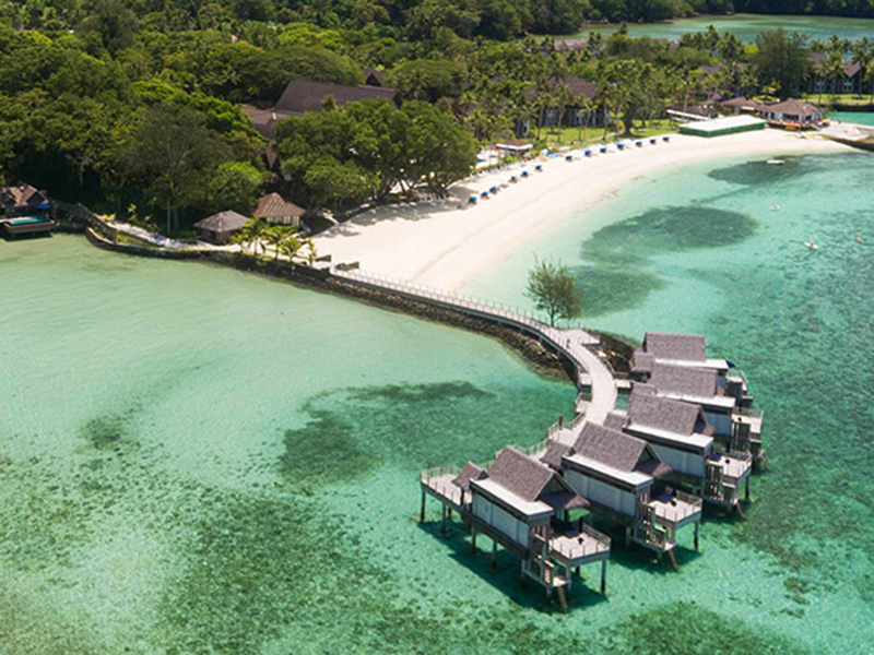 Overwater bungalows are a premium choice at Palau Pacific Resort.